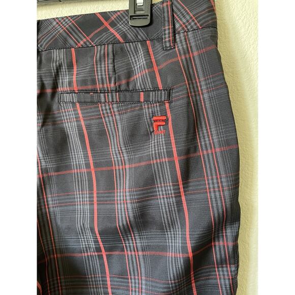 FILA SPORT GOLF Black Plaid Performance Stretch Mens Shorts Size 36 Inseam 11 - Picture 5 of 7